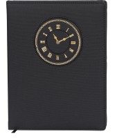 Modaro Matte PU Leather 2022 Diary Dated 2022 Planner Office Executive Diary | Month Cut | Foil Embossed Clock Design B5 Diary Ruled 365 Pages(Black)