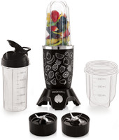 cookwell Push + Knob Bullet 600 Juicer Mixer Grinder (3 Jars, Black Fruit)
