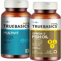 TrueBasics Multivitamin For Men and Women and Omega 3 Fish Oil, Triple Strength with 1250mg(2 x 60 No)