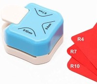 THR3E STROKES 3 in 1 Corner Cutter Punch Size R4mm, R7mm and R10mm Rounder for Paper Art Craft Punches & Punching Machines(Set Of 1, Blue)