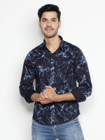 Dhakre fashion Men Self Design, Printed Casual Dark Blue Shirt