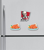 ARTBUG KFC, Chicken, HD Quality, Multipurpose Fridge Magnets Combo, for Home, Kitchen and Office Decoration, (Pack of 3) Fridge Magnet Pack of 3