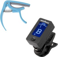 amiciSound Guitar Capo with Clip-on Tuner for Guitar, Bass, Violin, Ukulele, etc. Manual Digital Tuner(Chromatic: Yes, Black, Blue)