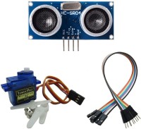 Vayuyaan HC-SR04 Ultrasonic Range Finder Module with SG90 Servo Motor and 10 pcs Male-Female jumper wire Electronic Components Electronic Hobby Kit