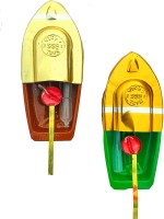 kd and sons 2 pcs steam boat toy || pop pop boat with free wax candle & dropper || putt putt nav steam boat, fat fat boat(Brown, Green)