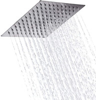 PLNJAR Over Head Shower Home Equipment 6*6 Slim Body Rain Shower For Wall Mount Bathroom Accessories Set For Home With Arm Combo Made In Stainless Steel 304, Look Like Luxurious, Great Choice For Bath Accessories, Best For All Bathroom Shower Head