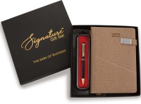 Signature 2022 Infinity Diary + Cello Origin Ball Pen A5 Gift Set Ruled 335 Pages(Beige, Pack of 2)