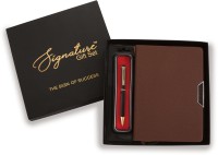 Signature 2022 Frisco Diary + Cello Origin Ball Pen A5 Gift Set Ruled 335 Pages(Brown, Pack of 2)