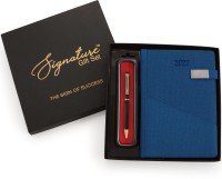 Signature 2022 Infinity Diary + Cello Origin Ball Pen A5 Gift Set Ruled 335 Pages(Blue, Pack of 2)