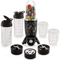 cookwell Push + Knob Bullet 600 Juicer Mixer Grinder (5 Jars, Black Fruit)