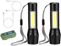 uniq shopee (Pack of 2) Mini Rechargeable Pocket Torch Light Super Bright Torch(Black : Rechargeable)