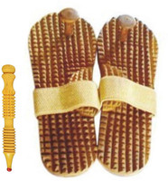 netclub 010-121 2000 Wooden Acupressure Massager Khadau Health Care Slippers for Acupressure Therapy/Therapeutic/Great Relaxing Slippers unisex free size with jimmy wooden Massager(Multicolor)
