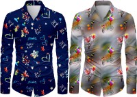 Trijal Fab Cotton Polyester Blend Printed Shirt Fabric(Unstitched)