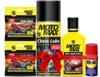 Motomax Pidilite Bike Basic Care Kit, Cleans, Protects and Shines Interiors/Exterior of Bike, Motorcyles, Includes Chain Lubricant, Instashine, WD 40 and Bike Liquid Polish Combo