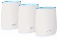 NETGEAR Orbi Tri-Band AC3000 Wifi System Router + 2 Satellite extenders-RBK53-100PES 3000 Mbps Mesh Router(White, Tri Band)