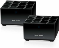NETGEAR Dual-Band AX1800 Wifi 6 System Router + 1 Satellite extender-MK62-100PES 1800 Mbps Mesh Router(Black, Dual Band)