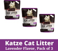 katze king Exclusive Highly Absorbable Scoopable Cat Litter with Strong Odour Control & Natural Bentonite Clay granules (Lavender) Pet Litter Tray Refill