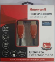 Honeywell HDMI Cable 2 m 2M HDMI CABLE(Compatible with GAMING, LAPTOP, COMPUTER, PROJECTOR, Multicolor)