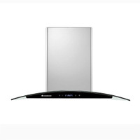 WONDERCHEF Napoli Curve Glass Chimney 90cm/1250m3/H With Baffle Filters Wall and Ceiling Mounted Chimney(Silver 1250 CMH)