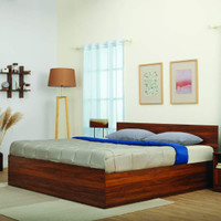 Wakefit Taurus Engineered Wood Queen Box Bed(Finish Color - Walnut, Delivery Condition - Knock Down)