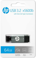 HP HPFDX5600B-64 64 GB OTG Drive(Black, Grey, Type A to Micro USB)