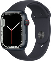 APPLE Watch Series 7 GPS + Cellular, MKJP3HN/A 45 mm Aluminium Case(Black Strap, Regular)