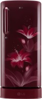 LG 190 L Direct Cool Single Door 5 Star Refrigerator with Base Drawer(Ruby Glow, GL-D201ARGZ)