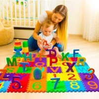MUNTUN Alphabet & Number Floor Mats Puzzle for Kids-36 Pieces_Non Toxic(36 Pieces)
