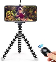 HighBoy TOP BRAND Mini Tripod [10 inch+ 3 inch clip]Tripod Stand for Video Recording/Reels/Makeup/Online Classes & Etc Comes with 360-Degree Rotate Head & Adjustable Mobile Clip Holder[selfie remote] Tripod, Tripod Kit, Tripod Bracket(Black, White, Supports Up to 450 g)