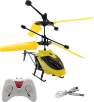 NHR Infrared Induction Helicopter Hand Sensor Aircraft USB Charger 2 in 1 Flying Helicopter with Remote Control(Yellow)