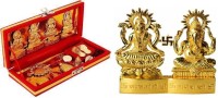 lootnixx SL Enterprises SL Entreprises Brass Shri Dhan Laxmi - Kuber bhandari Yantra Brass, Wooden Yantra with laxmi ganesh Brass Yantra(Pack of 2)