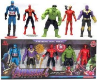 SSJMart Avengers Hero Action Figure of 5 Super Heroes Captain America , Iron man , Spiderman , Hulk and Thanos Action Figure (Multicolor)(Multicolor)