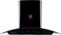 TechnoFast TECHNOZ SPARK DEO PLUS 90TA Auto Clean Wall Mounted Chimney(BLACK MATT, STEEL BRUSH 1200 CMH)