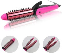 Moonlight NHC8890 3 IN 1 Professional Hair Straightener Crimper Roller Styler For Women (Multi-Colour) Hair Styler(Pink)