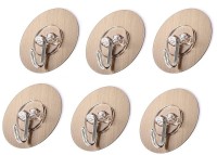 Paridhi Self Adhesive No Drilling Wall Hook Sticking Adhesive Hanger Round Walls Strong, Bathroom Towel Hook, Kitchen Hook for Hanging Hook (Pack of 6) Hook Hook(Pack of 6)