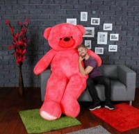 ridhisidhi stuffed toys 4 feet Red teddy bear / high quality / love teddy For girls valentine & Anniversary gift / cute and soft teddy bear - 120.2 cm (Red)  - 120.2 cm(Red)