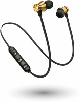 BRAVO ELECTRONICS Probass wireless earphone Bluetooth Headset(Gold, In the Ear)