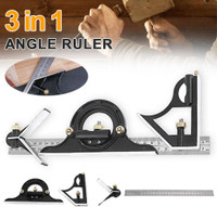 uptodateprouducts 300Mm 3 In 1 Adjustable Combination Ruler Ruler Protractor Measuring Tool Measuring Ruler Universal Angle Ruler Set Combination Square(Pack of 1)