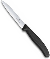 Victorinox 1 Pc Stainless Steel Knife Paring Knife Wavy Edge Pointed Tip 10 Cm-black