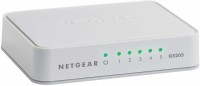 NETGEAR 5-Port Gigabit Ethernet Unmanaged Switch, Desktop, 10/100/1000Mbps (GS205) Network Switch(White)