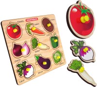 BitFeex Vegetables wooden Jigsaw Preschool & Playgroup Educational Puzzle kids toys for age 2 to 5 year baby boys & gils , toddler activity learning board game for kindergarten Childrens Vegetables(1 Pieces)