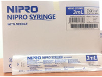 NIPRO DISPOSABLE SINGLE SUE ONLY SYRINGE IN ( 3ML X 50PICS. ) Medical Needle(Mullti Color)