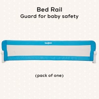 baybee Bed Rail Guard Barrier for Baby Safety Size (150x42) Portable & Height Adjustable Falling Protector Fence for Bed, Foldable Safeguard Bed Rails Single Side Bed for Newborn Toddler Kids(Blue)