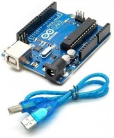 Vayuyaan Arduino UNO R3 With USB Cable Micro Controller Board, 1 Feet Cable length, Blue Electronic Components Electronic Hobby Kit