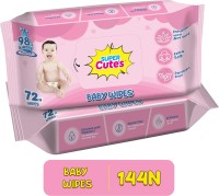 Super Cute's Premium Soft Cleansing Baby Wipes with Aloe Vera and Paraben Free(144 Wipes)