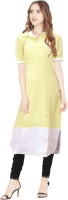 S3 Fashions Women Solid Straight Kurta(Yellow)