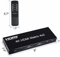 Tobo 4x2 HDMI Matrix Support ARC/MHL/4Kx2K3D HDMI 4 in 2 Switch.(Black) Media Streaming Device(Black)