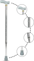 saniquick Walking Stick for Men/Women/Old Age People, Aluminium, Height Adjustable - Grey, FHWS01 Walking Stick