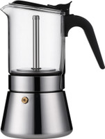 Cafe JEI Classic Stovetop Espresso Maker for Great Flavored Strong Espresso, 6 Cup Classic Italian Style Espresso Moka Pot 6 Cups Coffee Maker(Chrome)