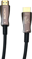HUNTER HDMI Cable 20 m 9052-HU-4KAOC-MM-20M, HDMI 2.0 active optical cable, AOC 20 meters, 4k @ 60hz, 18Gbps, 4:4:4 colour space, HDCP 2.2, HDR10, EDID, CEC, DDC, ARC, 3D, Zinc Alloy Gold Plated Connectors, PVC jacketed cable for flexibility & durability(Compatible with RoHS, CE, FC, Black, One Cabl